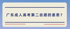 广东成人高考第二志愿的意思？