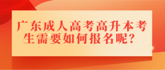 广东成人高考高升本考生需要如何报名呢？