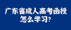 广东省成人高考函授怎么学习？