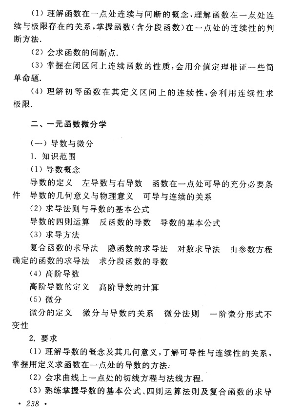 2020年广东成人高考专升本高数(一)考试大纲介绍(图5)