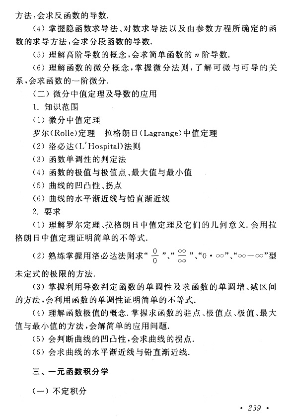 2020年广东成人高考专升本高数(一)考试大纲介绍(图7)