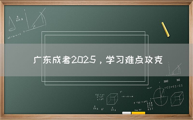 广东成考2025，学习难点攻克